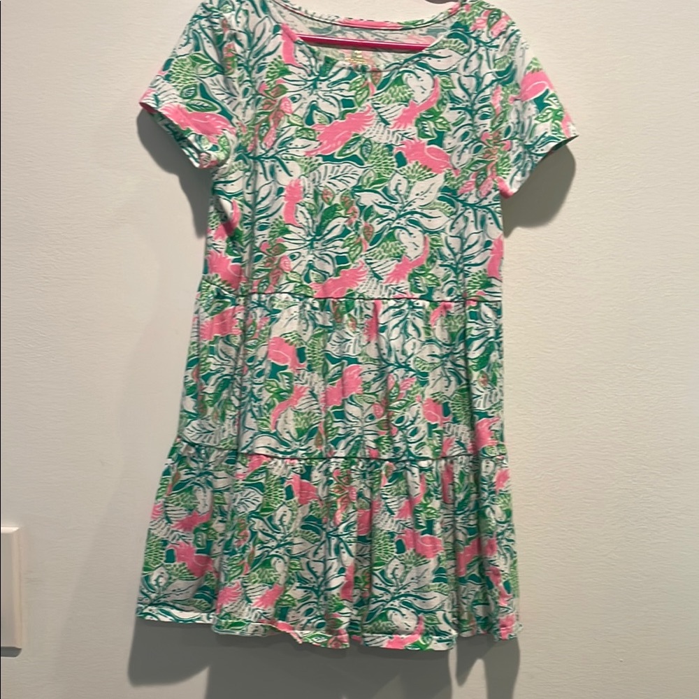 Lilly Pulitzer girls pink and green dress size M